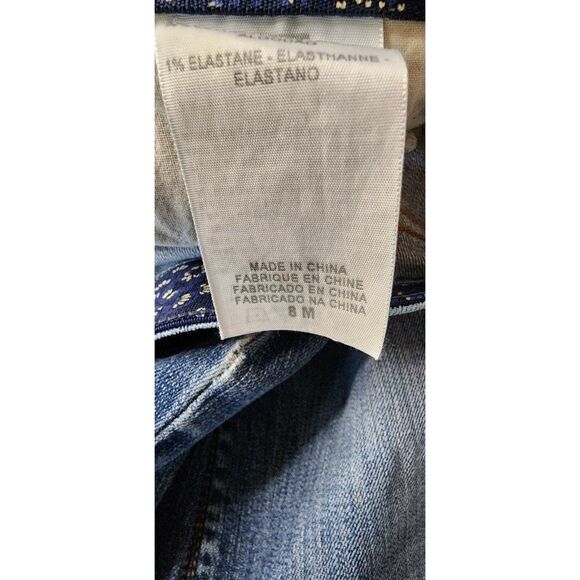 Levi's Straight Leg Women's 8M Blue Jeans with Printed Waist Band - Picture 5 of 10